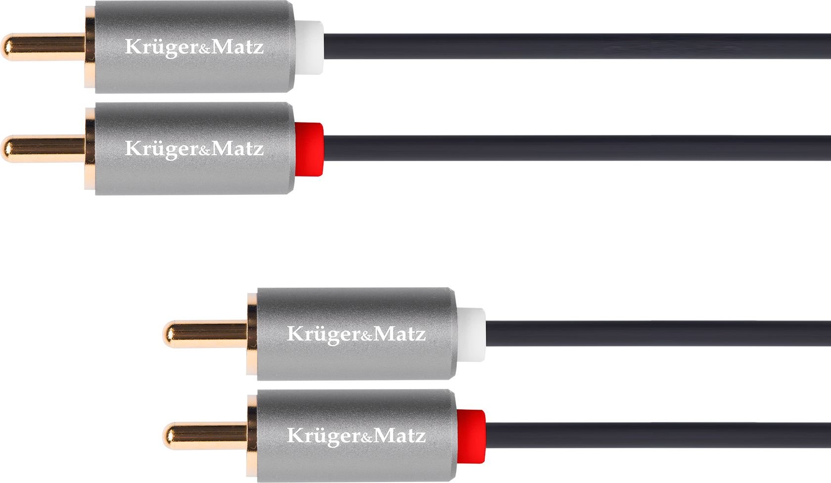 Kruger&Matz RCA (Cinch) x2 - cablu RCA (Cinch) x2 1m gri (KM1213)