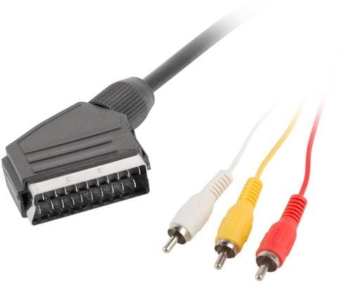 Cablu Lanberg, Scart - RCA (Cinch) x3, Negru