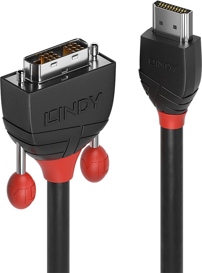 Cablu Lindy, HDMI - DVI-D, Negru