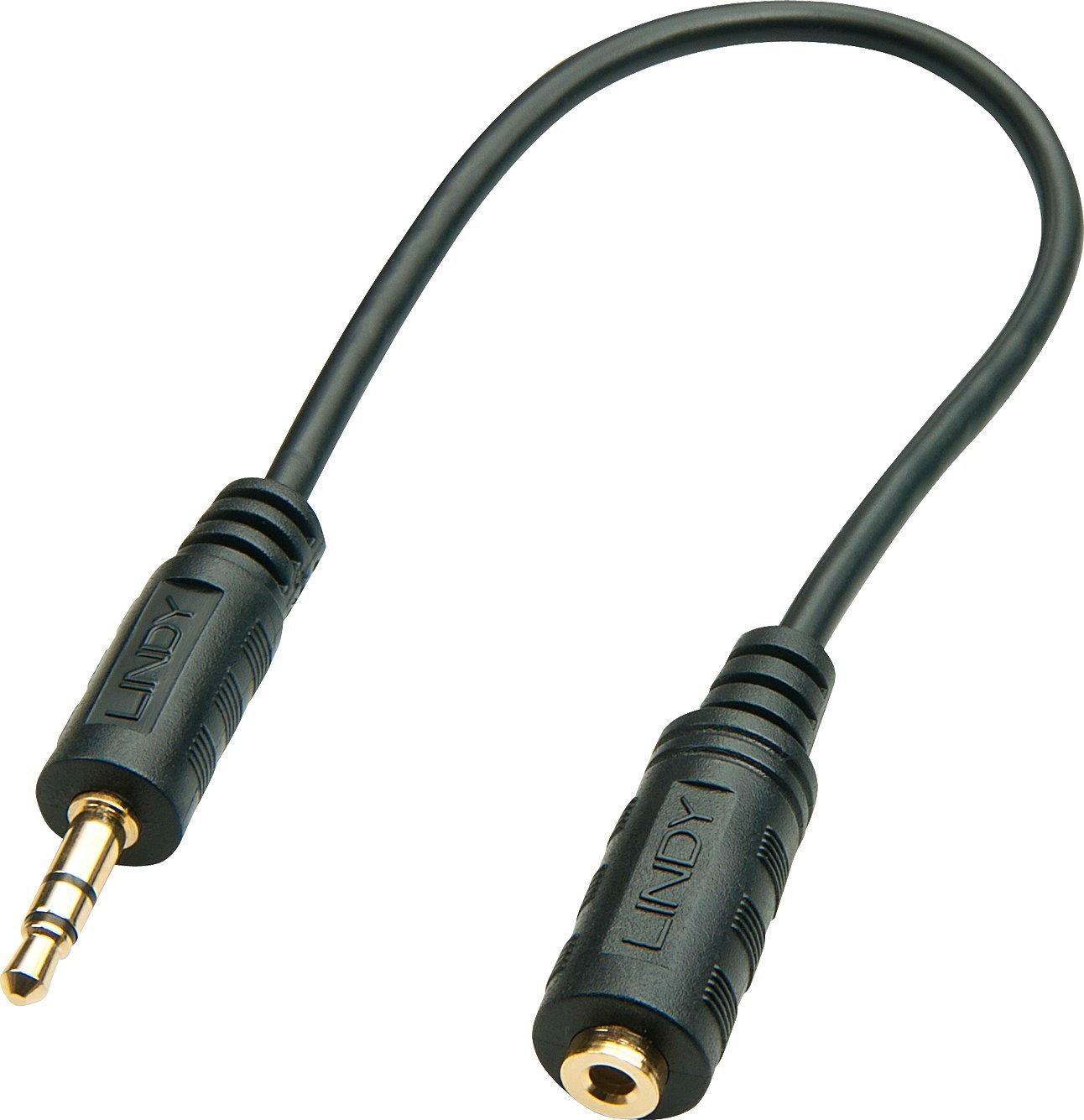 Cablu Lindy, MicroJack 3,5 mm - MiniJack 2,5 mm, Negru