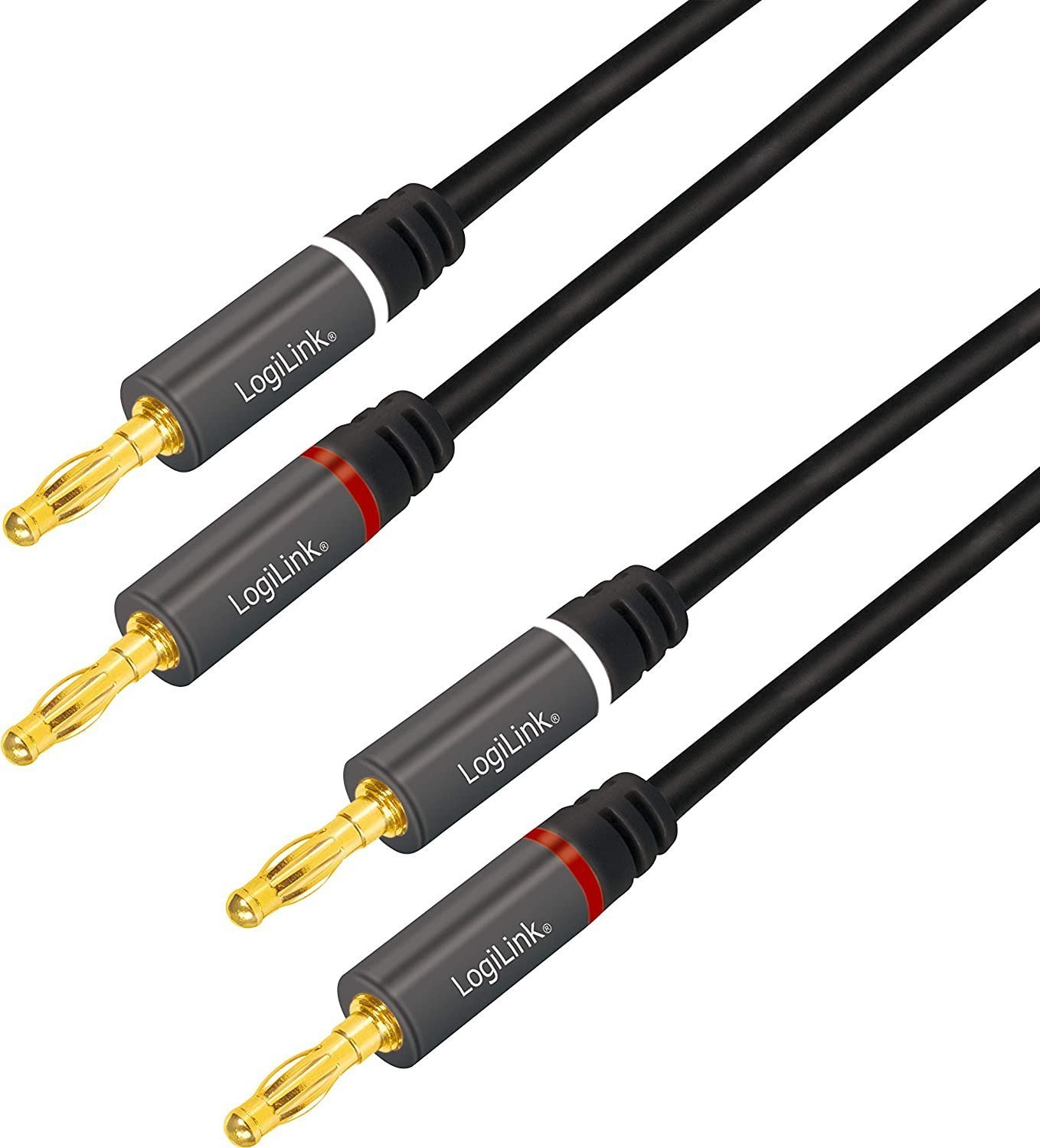 Cablu audio Logilink stereo CA1211, 2 x Jack 2.5 mm tata-tata, 5m, conectori auriti, Negru