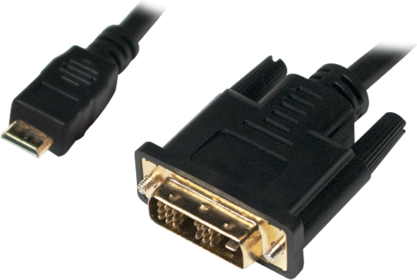 Cablu Mini HDMI la DVI , M/M 2,0m,LogiLink, negru,`CHM004`