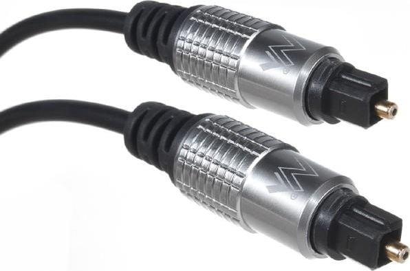 Cablu audio optic, 1 m, Maclean MCTV-451, Toslink T-T, negru-argintiu
