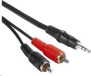 Cablu PremiumCord, MiniJack 3,5 mm - RCA (Cinch) x2, Negru