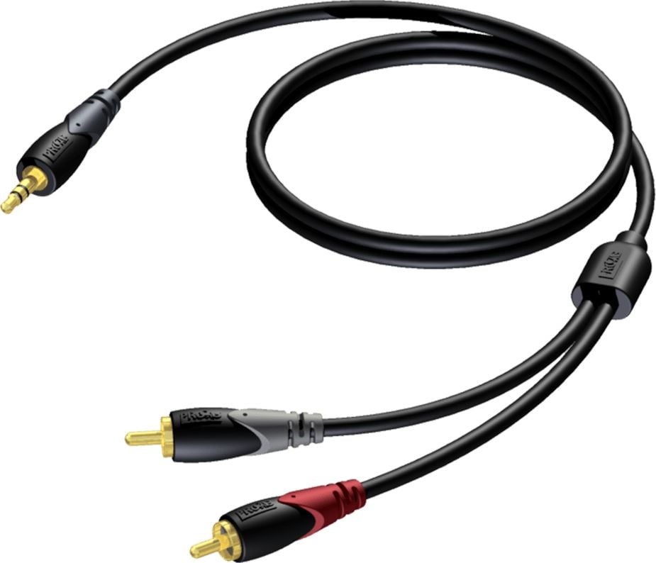 Cablu mufă Procab 3,5 mm - RCA (Cinch) x2 3m negru (CLA711/3)