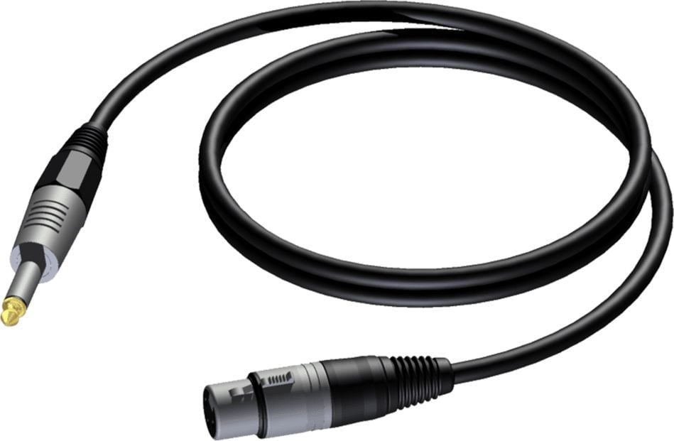 Mufă Procab 6,3 mm - cablu XLR 5 m negru (CAB900/5)