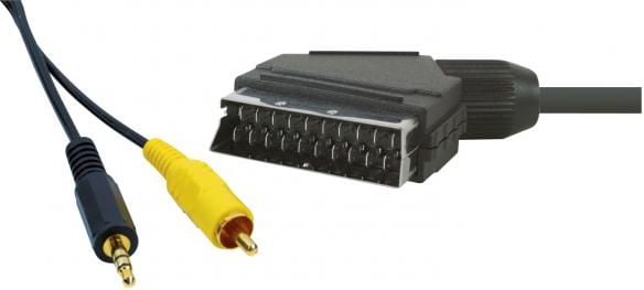 Cablu NoName, Scart - RCA (Cinch) + MiniJack 3,5 mm, Negru