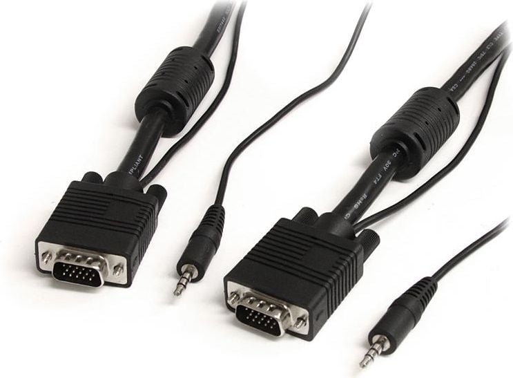 Accesoriu IT startech Minijack 3,5 mm D-Sub (VGA) 10 Negru (MXTHQMM10MA)