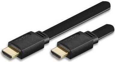 Cablu HDMI tata - HDMI tata, plat, High Speed, 1M, Ultra HD 4K, Techly, Negru, ICOC HDMI-FE-010