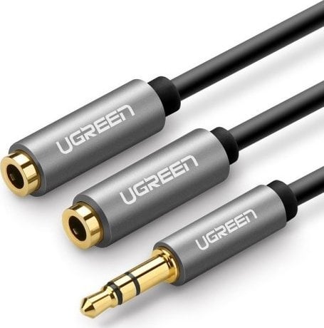 Kabel Ugreen Rozdzielacz audio AUX jack 3,5 mm, 20cm (szary)