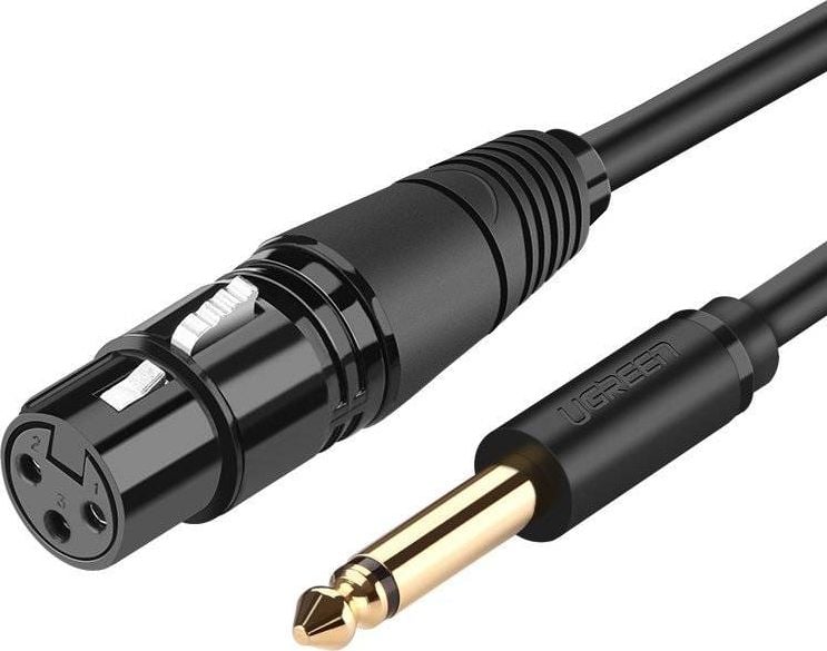 Kabel Ugreen Ugreen kabel audio przewód mikrofonowy do mikrofonu XLR (żeński) - 6,35 mm jack (męski) 5 m (AV131)