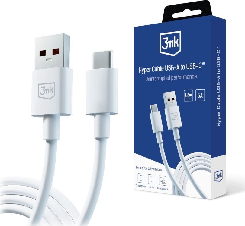 Kabel USB 3MK Hyper Kabel USB-A - USB-C 1,2m 5A