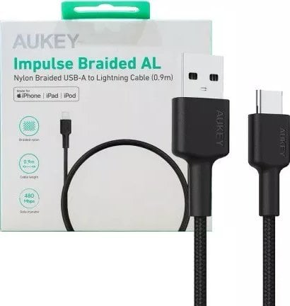 Kabel USB Aukey Aukey Kabel USB-A - USB-C, QC, 0,9 m