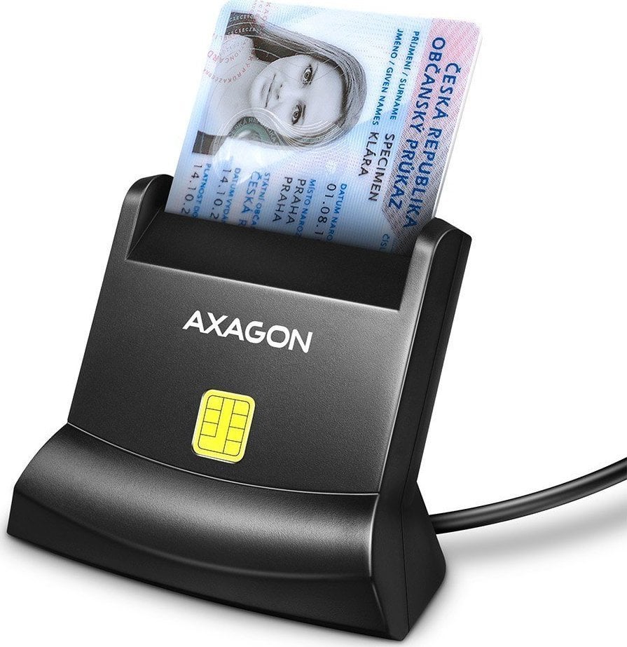 Cablu USB Axagon AXAGON CRE-SM4N, USB-A StandReader cititor de carduri de identitate, cablu 1,3 m
