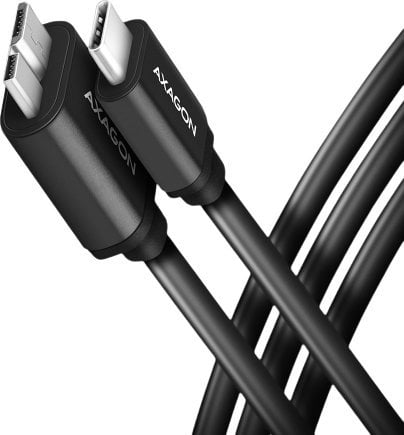 Cabluri - Cablu AXAGON SPEED, USB Micro-B / USB-C, 3A,100cm, negru