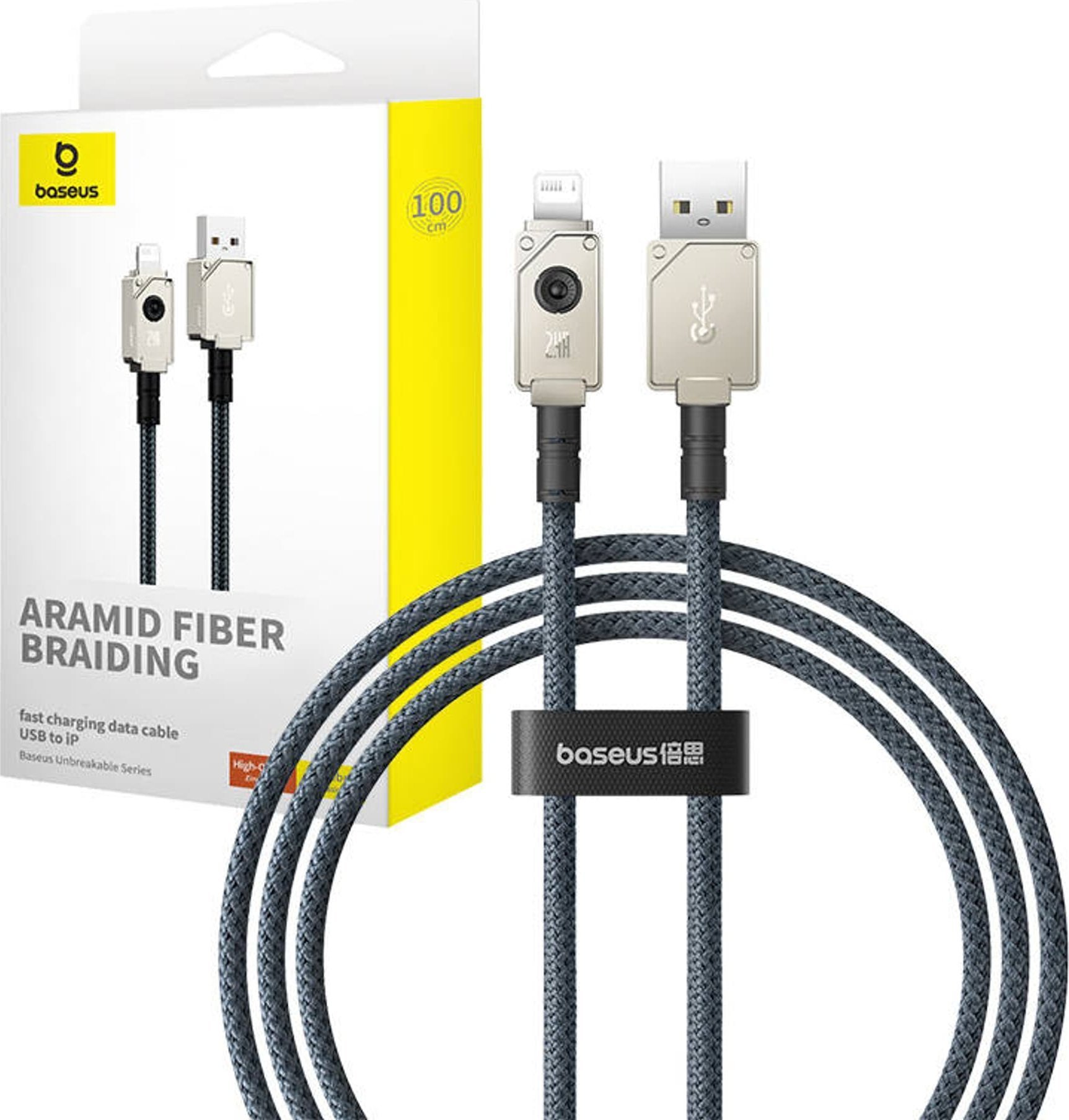 Cablu USB Baseus Cablu de încărcare rapidă Baseus USB la IP 2,4 A, 1 m (alb)