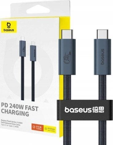 Kabel USB Baseus Kabel szybkiego ładowania USB do USB-C Baseus Flash 2 240W 1m (czarny)