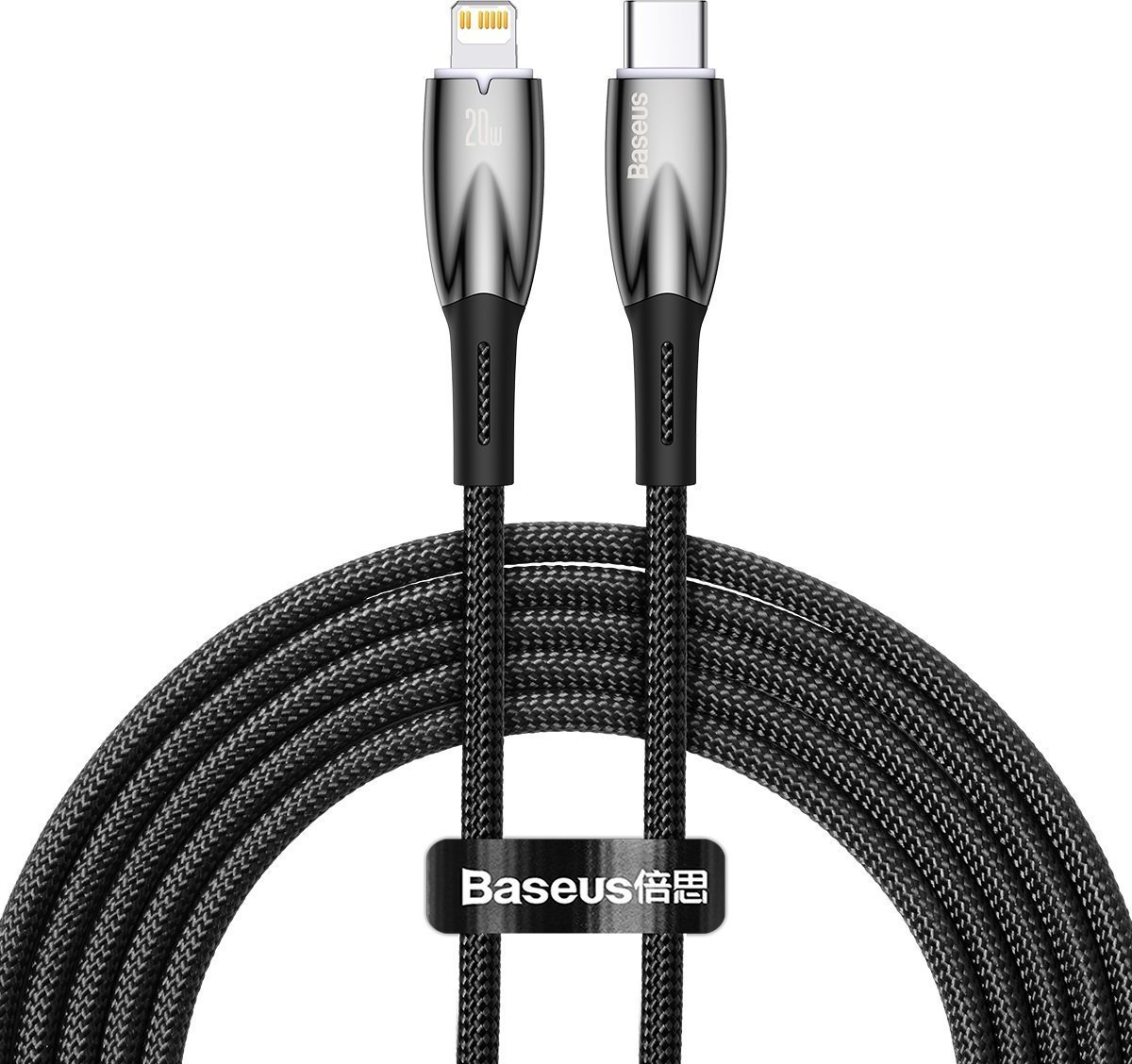 Cablu USB Baseus Cablu USB-C Baseus Glimmer la Lightning, 20W, 2m (negru)