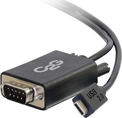 Kabel USB C2G C2G USB 2.0 USB C to DB9 Serial RS232 Adapter Cable Black - Kabel USB / seriell - DB-9 (M) zu 24 pin USB-C (M) - umkehrbarer C-Stecker - Schwarz