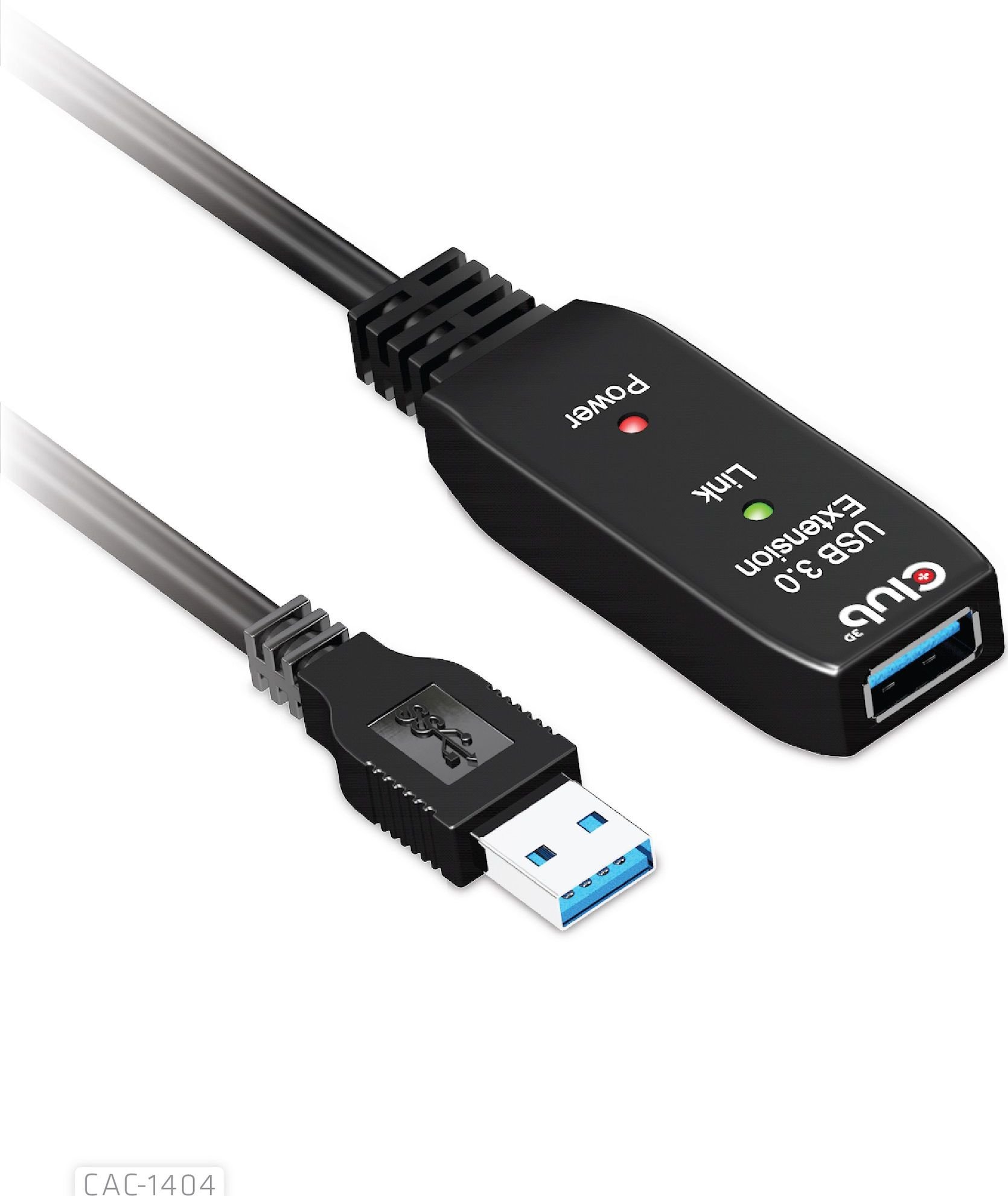 USB Club 3D Cablu USB-A - USB-A 5 m Negru (CAC-1404)