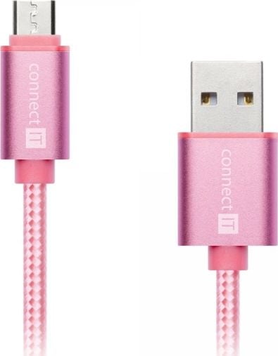 Wirez Premium Metalice Micro USB - USB, de aur a crescut, 1m
