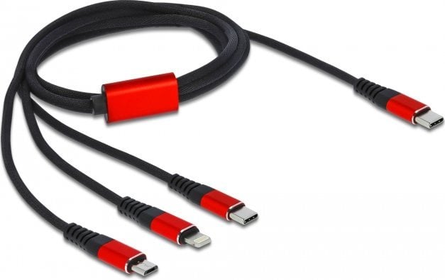 Kabel USB Delock Delock USB Ladekabel 3 in 1 USB Type-C zu Lightning` / Micro USB / USB Type-C 1 m