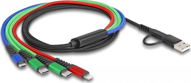 Kabel USB Delock Delock USB Ladekabel 4 in 1 USB Typ-A + USB-C zu Lightning / Micro USB / 2 x USB Type-C 1,20 m