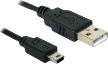 Cabluri - Cablu de date , Delock, USB mini A tata/ B tata 5p canon , 0.7 m , negru