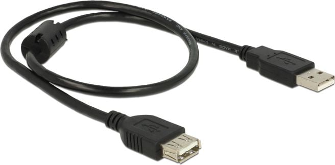 Accesoriu pentru imprimanta delock USB A -> USB A, (M/Ż), negru, 0.5m (83401)