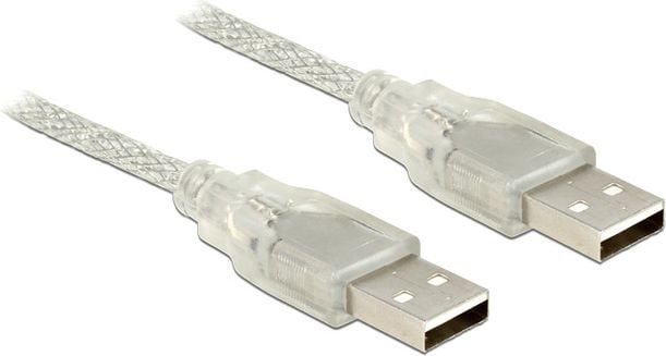 Cabluri - Cablu de date Delock, USB-A 2.0 M/M, 3 m, Transparent