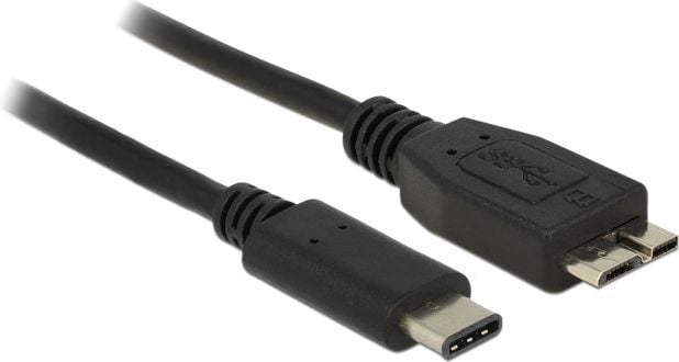 Delock Cablu USB USB-C - microUSB 1 m Negru (83677)