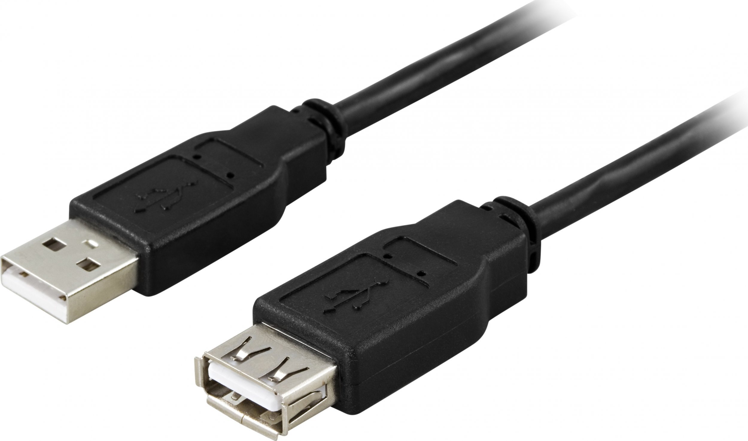 Cablu USB Deltaco USB-A - USB-A 0,5 m negru (USB2-11S)