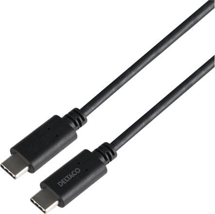 Kabel USB Deltaco USB-C į USB-C kabelis DELTACO 1m, 10Gbps, 100W 5A, USB 3.1 Gen 2, E-Market, juodas / USBC-1402-LSZH