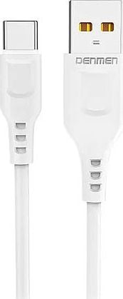 Cablu USB Denmen USB-A - USB-C 1m alb (29346)