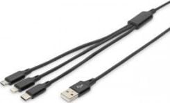Cablu USB Digitus USB-A - 1 m negru (AK-300160-010-S)