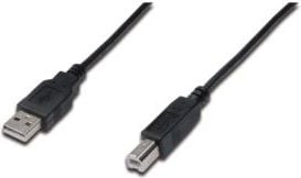 Kabel USB Digitus USB-A - USB-B 0.5 m Czarny (AK-300105-005-S)