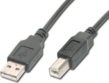Kabel USB Digitus USB-A - USB-B 1 m Czarny (AK-300105-010-S)
