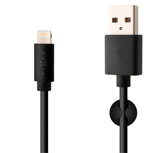 USB fix USB-A - Cablu Lightning 1m negru (FIXD-UL-BK)