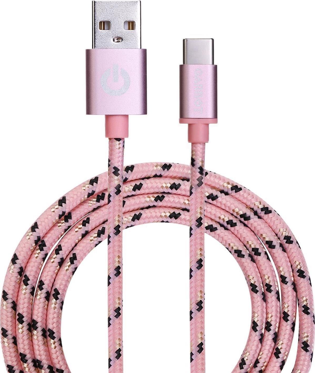 Cablu USB Garbot USB-A - USB-C 1m roz (JAB-6824156)