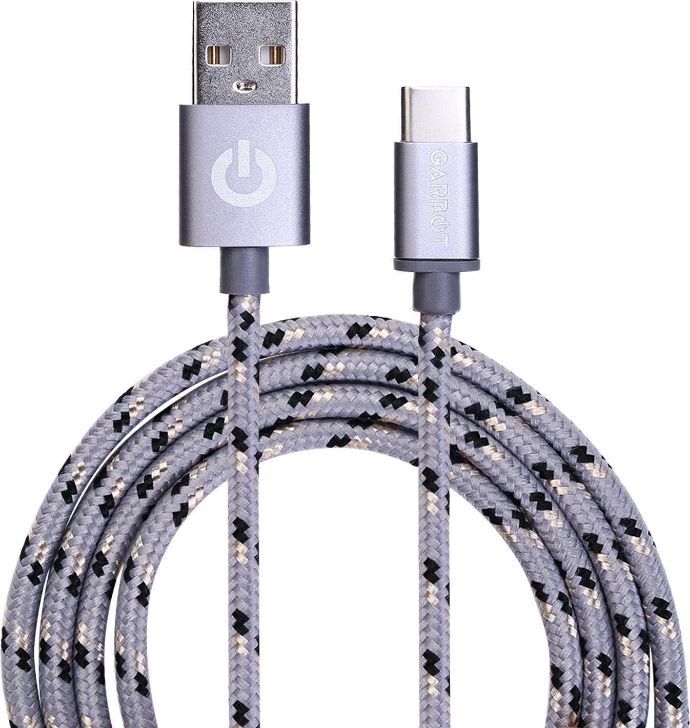 Cablu USB Garbot USB-A - USB-C 1m argintiu (JAB-6824155)