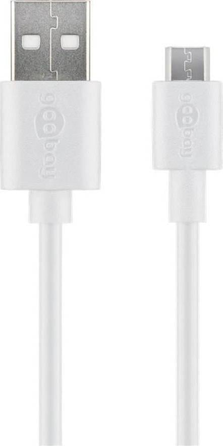 Goobay USB-A - cablu USB microUSB 1 m Alb (4040849438370)