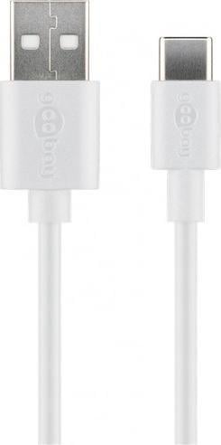 Kabel USB Goobay USB-A - USB-C 0.5 m Biały (JAB-3891583)