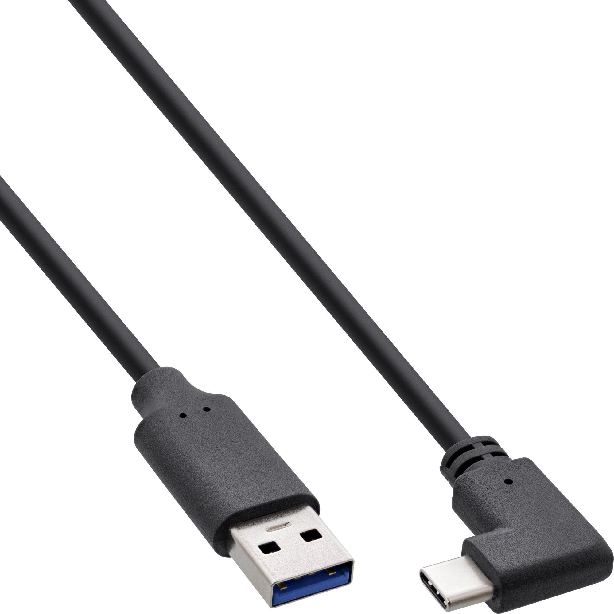 Cablu USB Cablu USB 3.2 InLine InLine®, USB tip C tată înclinat la tată A, negru, 1 m