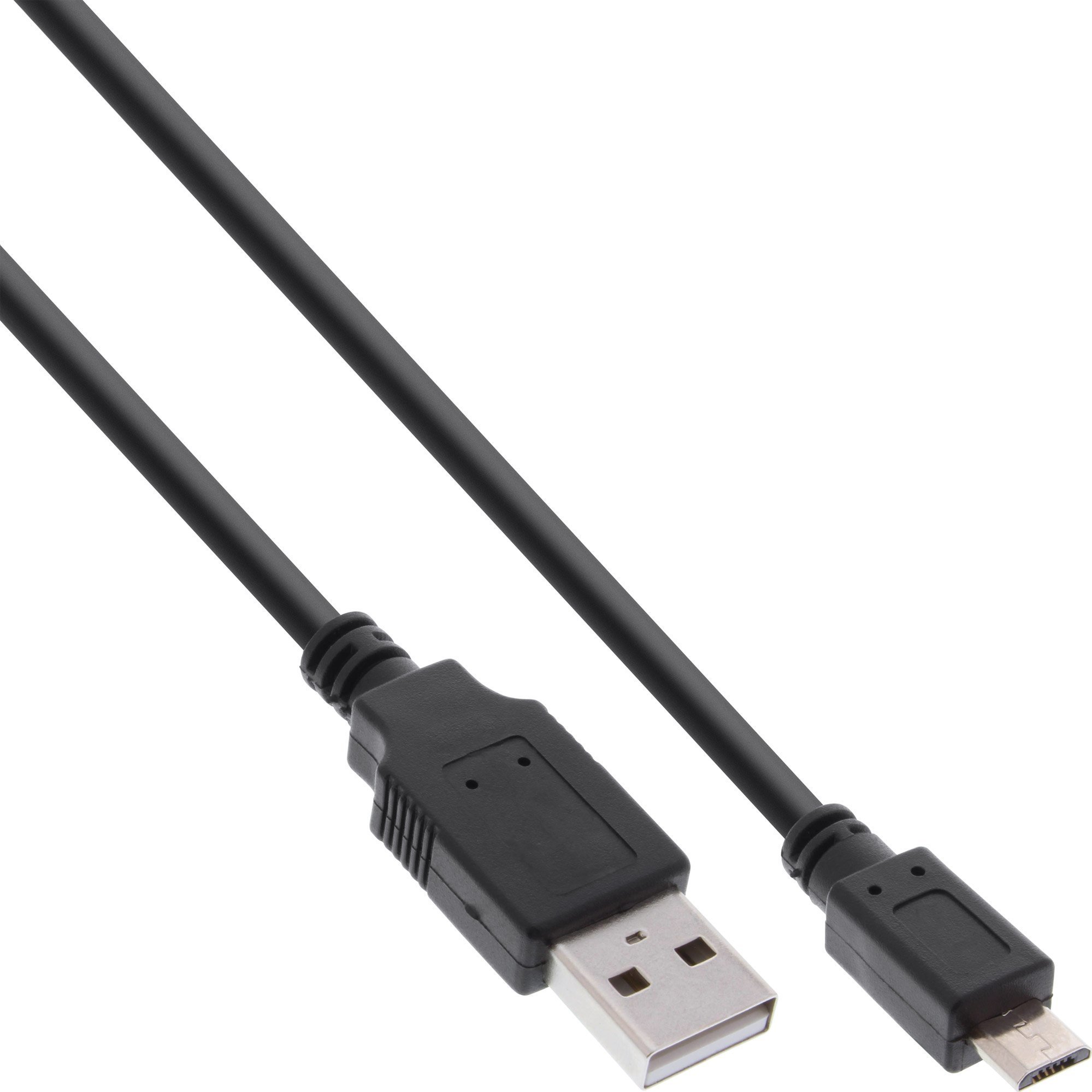 Cablu USB InLine USB-A - micro-B 0,3 m Negru (31703Q)