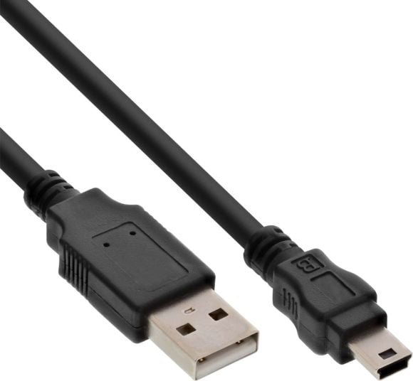 Un USB - mini USB A 0.3m negru (33107J)