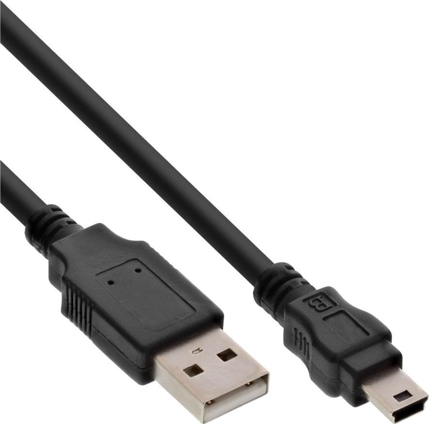 Cablu USB InLine USB-A - miniUSB 1 m Negru (33107S)