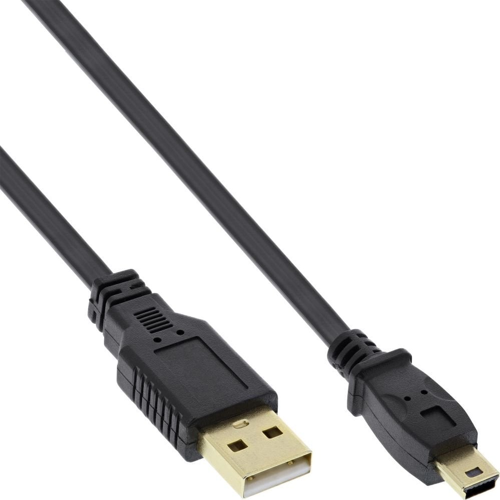 Cabluri - Accesoriu pentru imprimanta inline Flat USB A/Mini USB 5pin, 3m, negru (31830F)