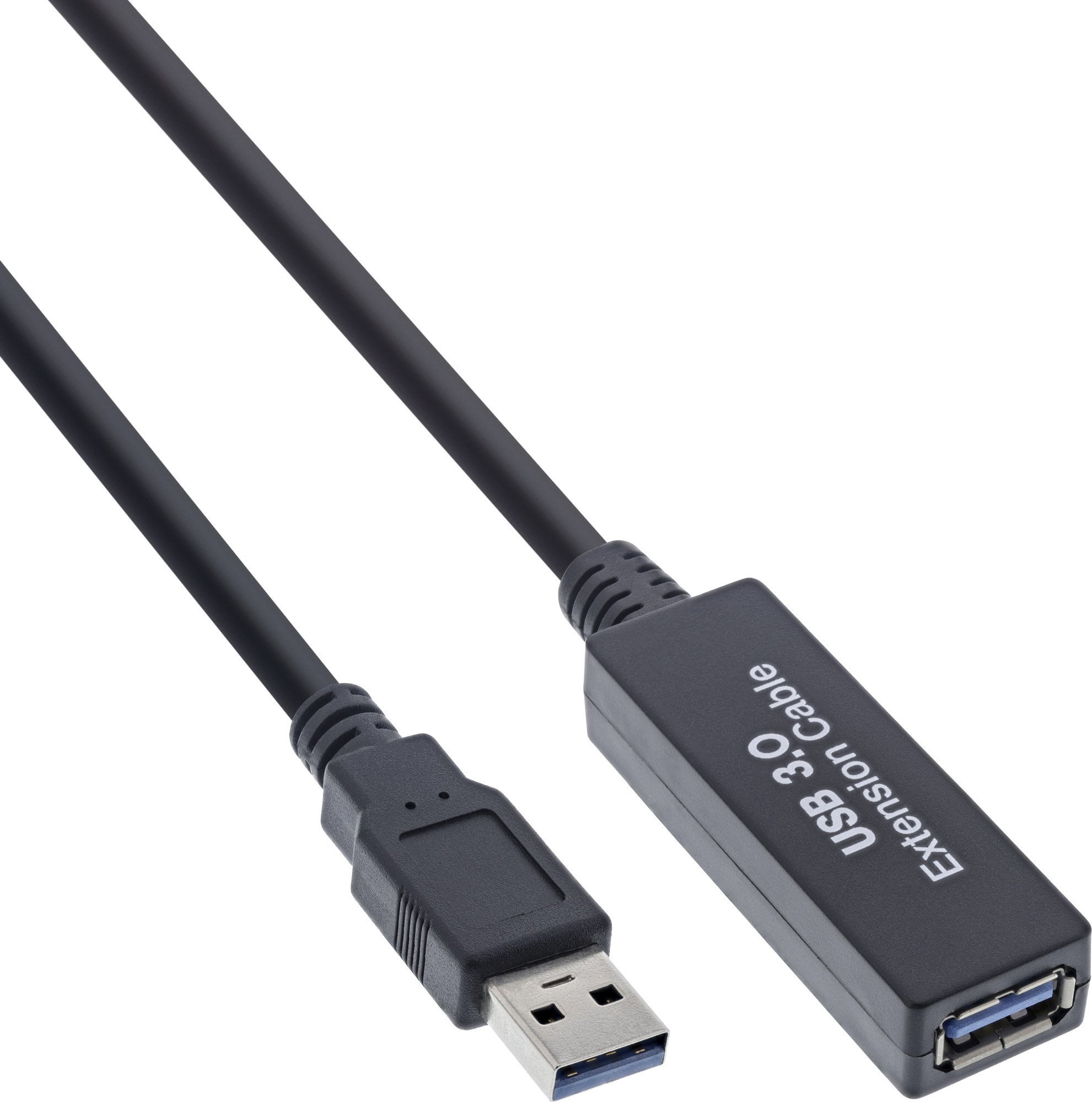 Cablu USB InLine USB-A - USB-A 0,2 m Negru (35657A)