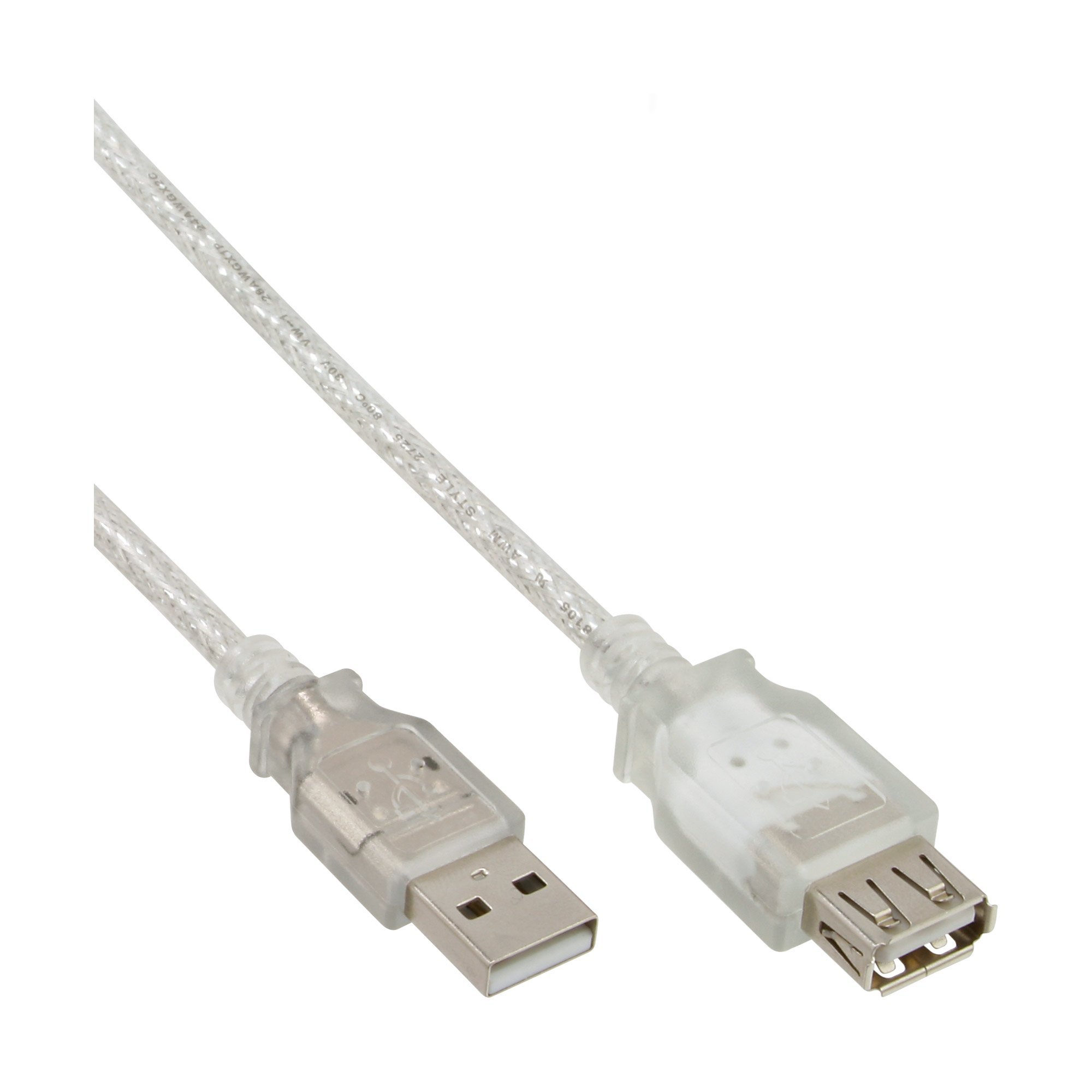Cablu USB InLine USB-A - USB-A 1,8 m alb (34617)