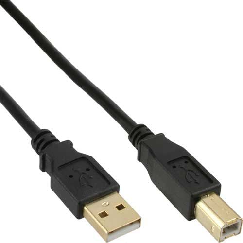 Accesoriu pentru imprimanta inline USB 2.0 AB cable 1m - gold-plated contacts - negru (34510S)